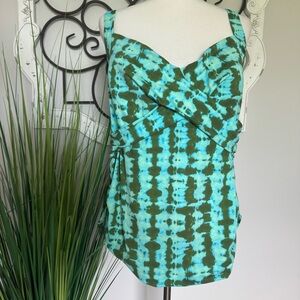 LANDS’ END Size 20W Underwire Tankini Swimsuit Top